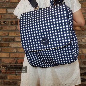 Tory Burch Plaid Checkered Navy Backpack Diaper